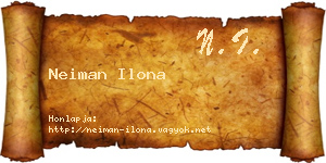 Neiman Ilona névjegykártya